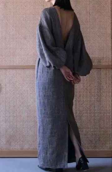 AKTE 벌룬 슬리브 트위드 원피스