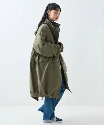 올리브색 모즈 코트 아우터