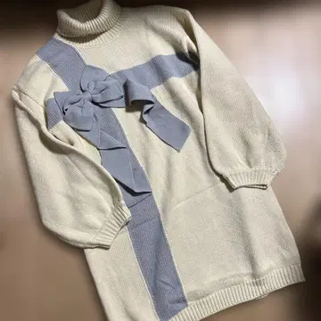 메리제니 선물 리본 니트 원피스