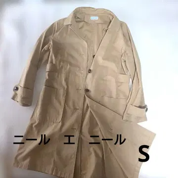 베이지 트렌치코트 브라운 버튼 베이직 심플 S