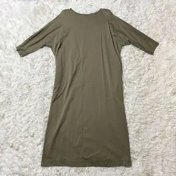 잇츠 인터내셔널 무릎 기장 원피스 M 카키 플랑드르 면 코튼