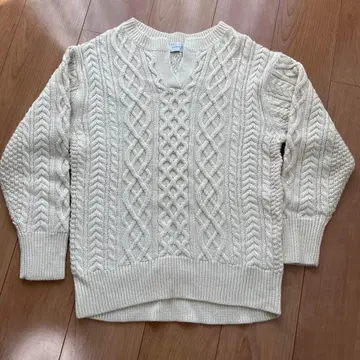 심플리시떼 케이블 니트 스키퍼 풀오버 화이트