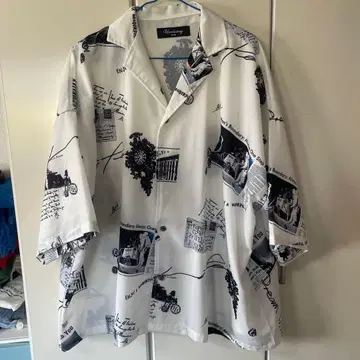 오버 사이즈 반팔 셔츠 화이트