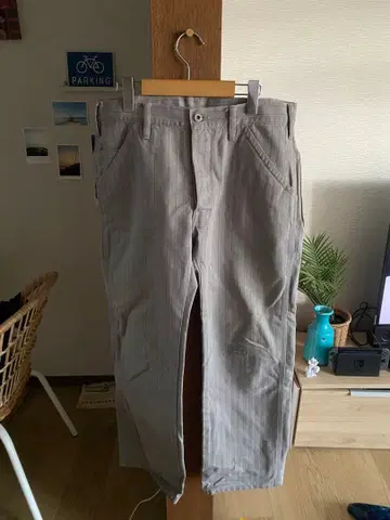 스튜디오 다치산 스트라이프 데님 팬츠