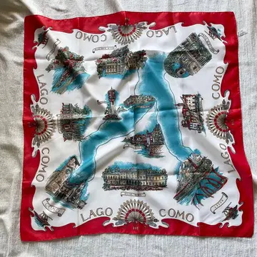빈티지 수베니어 스카프 이탈리아 COMO 코모 호수