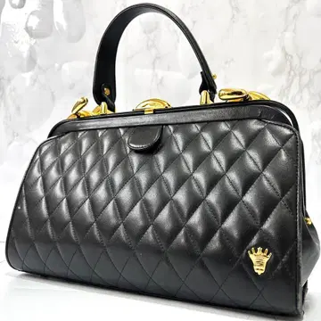 KIMIJIMA 퀼팅 핸드백 여성용 블랙 골드