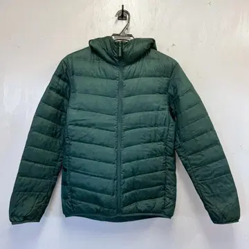 UNIQLO 유니클로 그린 후드 부착 다운 자켓 S 사이즈