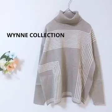 3 [새상품급] WYNNE COLLECTION 긴팔 니트 터틀넥 보더