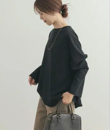 블랙 긴팔 상의 뉴앙스 루즈 풀오버 어반 리서치 도어스