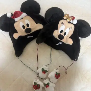 미키 미니 크리스마스 팬 캡 세트