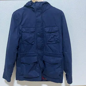 네이비 밀리터리 자켓 후드 부착