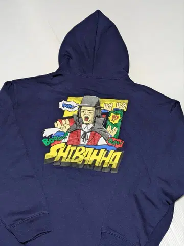도카이 온에어 아메리칸 코믹스풍 시바흐 후드티 네이비 XL 사이즈