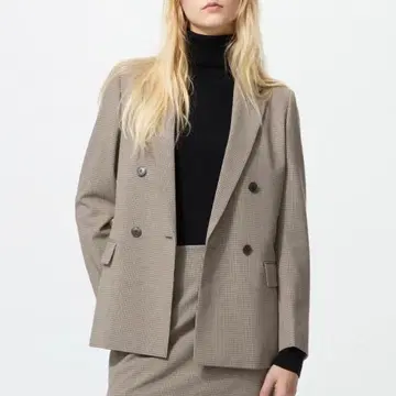 [ UNIQLO ] 택 포함 새상품 더블 자켓 체크 M 사이즈