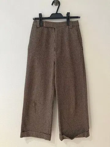 BEAUTY&YOUTH 하운드투스 체크 와이드 팬츠 브라운