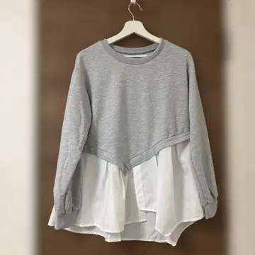 DAY CLOSET 셔츠 레이어드 스타일 도킹 A라인 맨투맨 FREE