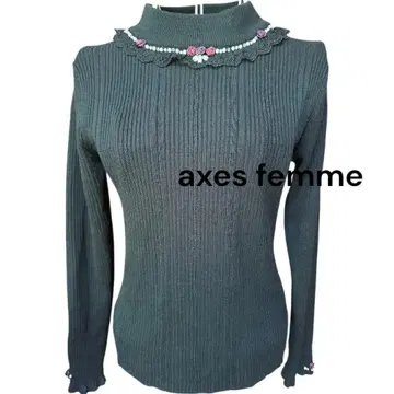 axes femme 블랙 긴팔 니트 스웨터 프리 사이즈