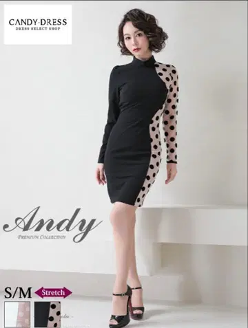 Andy 도트 무늬 스트레치 드레스 S/M