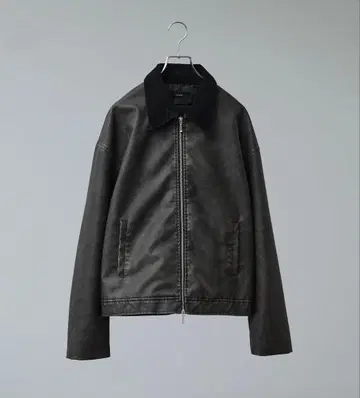 CALLNE 빈티지 디자인 더블 지퍼 자켓 M 사이즈 다크 그레이