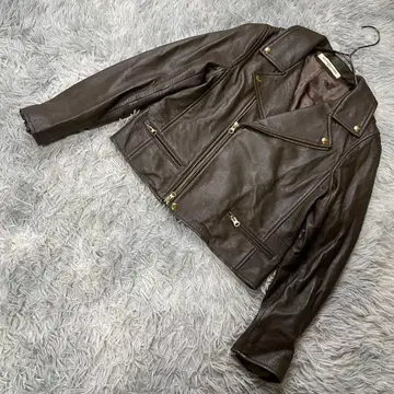 GALLARDAGALANTE 가죽 라이더 자켓 브라운 F