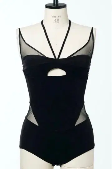 fetico SHEER PANELED VELOUR BODYSUIT