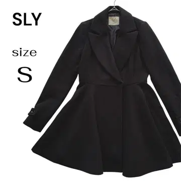 SLY 스라이 플레어 실루엣 A라인 피코트 블랙 블랙 S 사이즈