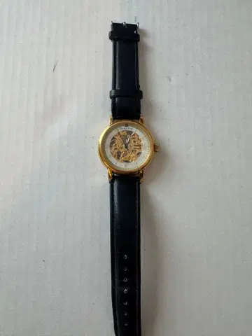 조르지오 로시 풀 스켈레톤 수동 와인딩 시계 골드/블랙