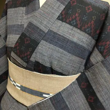 순수 실크 창작 민예  기하학 직조 기모노 (897)