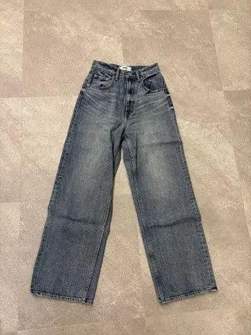 AZUL by moussy 하이웨스트 와이드 데님 S