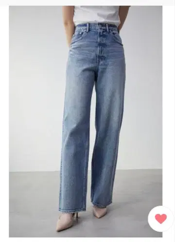 AZUL by moussy 하이웨스트 와이드 데님 S