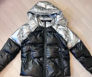 Retro Engine 패딩 자켓 실버 x 블랙 S