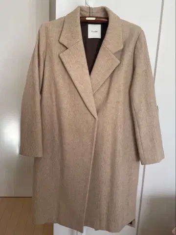 [ CLANE ] 베이지 울 혼방 롱 코트