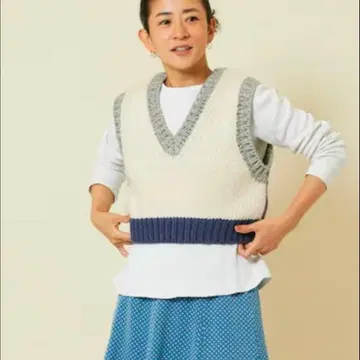 Freada 바이컬러 니트 베스트