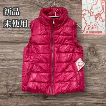 준코 시마 미사용 새상품 충전솜 베스트 퀼팅 베스트 핑크 지퍼