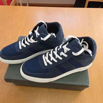 10cmUP 통굽 스니커즈 남성용 천연 가죽 네이비 26.5cm