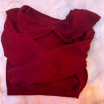 리본 니트 상의