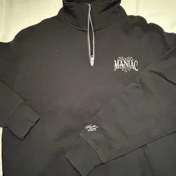 MANIAC 블랙 집업 후드티