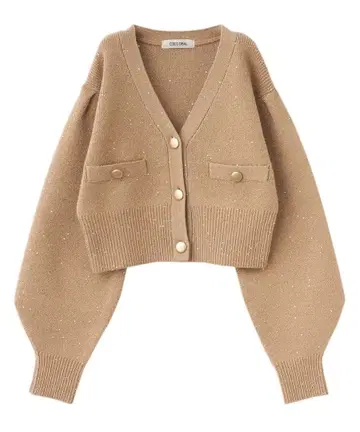 스팽글 컴팩트 니트 가디건