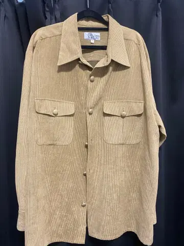 베이지 코듀로이풍 셔츠 XL