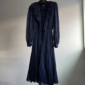 로코 아틀리에 타카다 원피스 네이비 플리츠