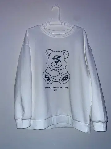 OY 곰 맨투맨 화이트 XL