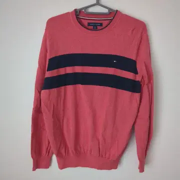 TOMMY HILFIGER 빨간색 스트라이프 니트 L