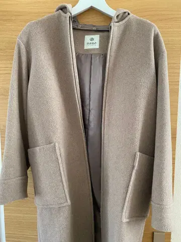 nano UNIVERSE 후드 부착 롱 코트 베이지