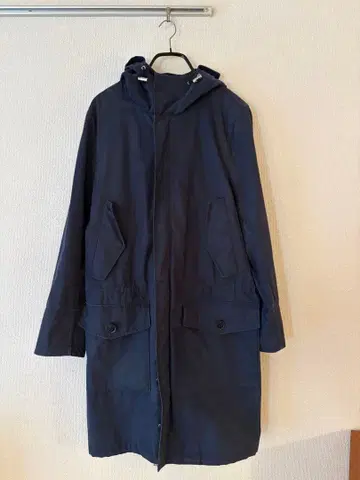 MACKINTOSH 후드 부착 롱 코트 네이비