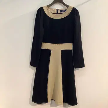 M S GRACY 스티치 디자인 원피스 사이즈 40 허리 리본 없음