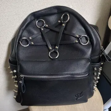 KRY 하네스, 스터드 장식 블랙 백팩