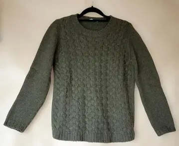 URBAN RESEARCH 케이블 짜임 카키색 긴팔 스웨터