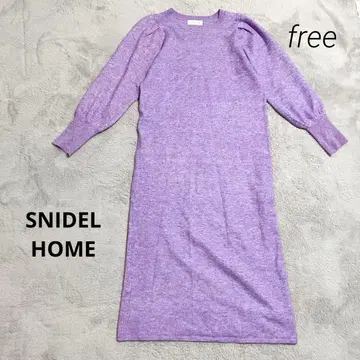 스나이델 홈 울 라이크 퍼프 니트 원피스 퍼플 SNIDEL 긴팔