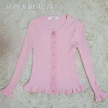 새상품급 슈퍼 뷰티 니트 가디건 비쥬 핑크 40