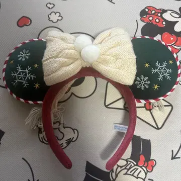 디즈니 귀 달린 머리띠 눈꽃