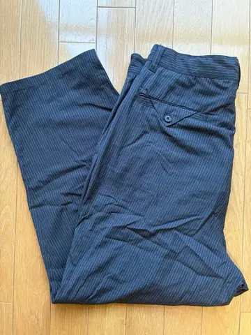 HARE 네이비 스트라이프 슬랙스